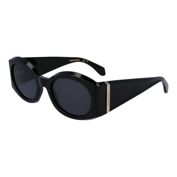 A0335Z New FERRAGAMO Black Square SF2008S 001 Sunglasses Women - Picture 1 of 4